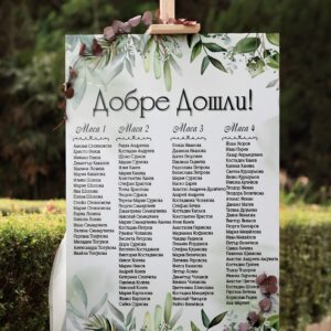 Пвц табела разпределение на маси Зелени листа